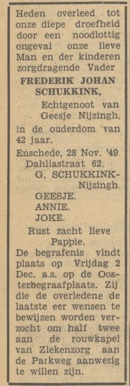 Dahliastraat 62 F.J. Schukkink overlijdensadvertentie Tubantia 30-11-1949.jpg