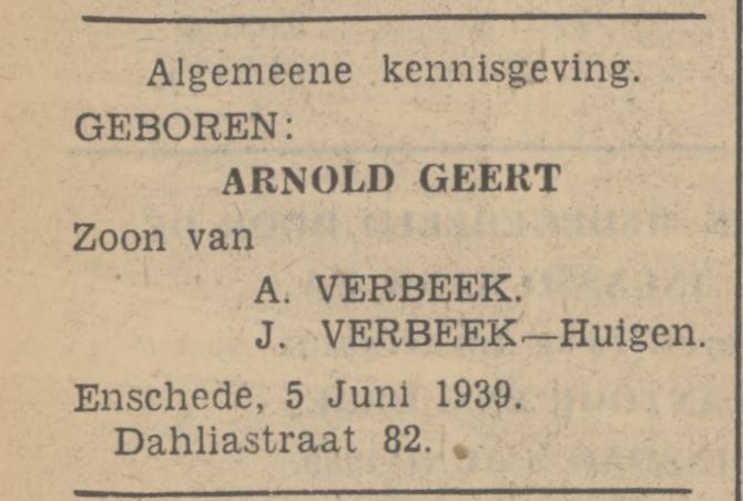 Dahliastraat 82 A. Verbeek advertentie Tubantia 5-6-1939.jpg
