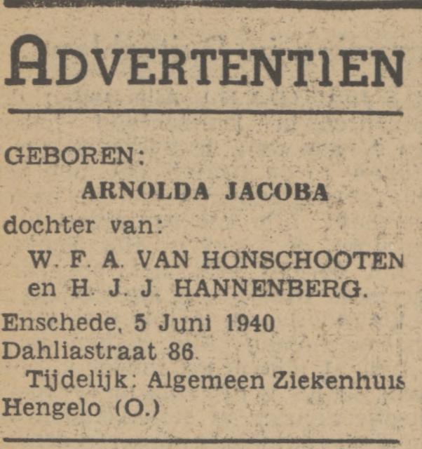 Dahliastraat 86 W.F.A. van Honschooten advertentie Tubantia 5-6-1940.jpg
