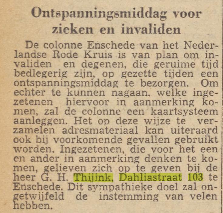 Dahliastraat 103 G.H. Thijink krantenbericht Twentsche Courant 25-6-1951.jpg