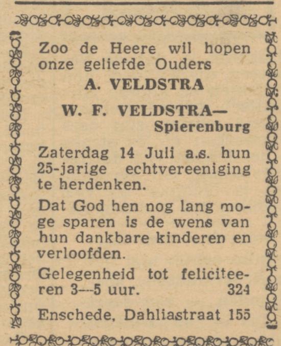 Dahliastraat 155 A. Veldstra advertentie Trouw 12-7-1945.jpg