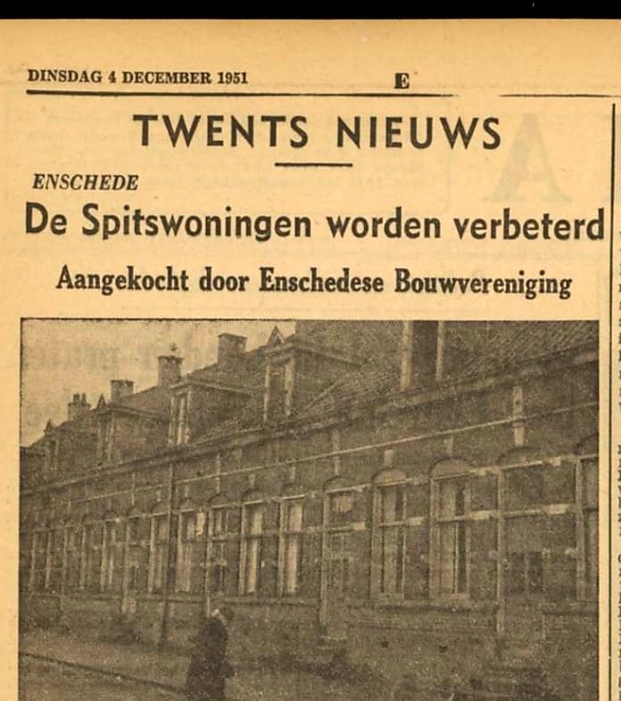 De Genestetstraat 6-18 spitswoningen krantenfoto Tubantia 4-12-1951.jpg