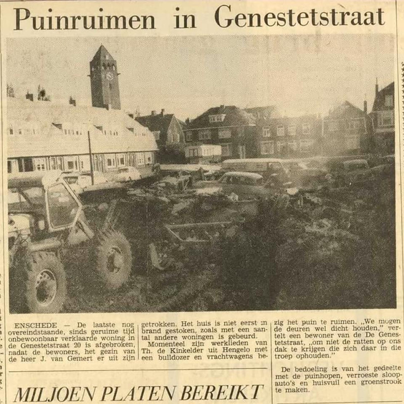 De Genestetstraat 20 sloop woning krantenfoto Tubantia 1967.jpg