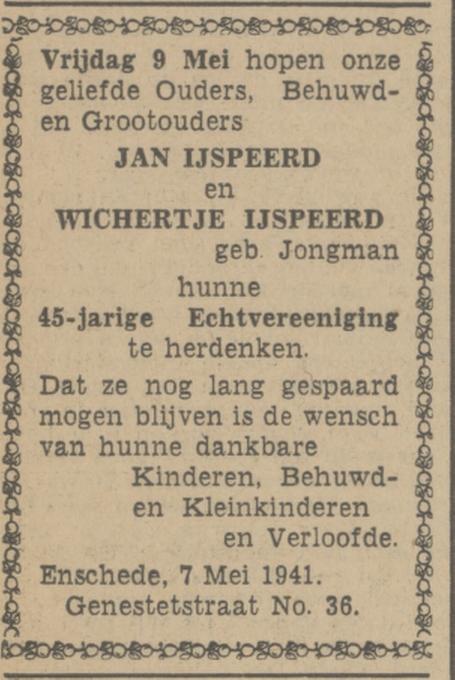 De Genestetstraat 36 Jan IJspeerd advertentie Tubantia 7-5-1941.jpg