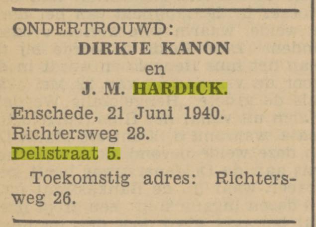 Delistraat 5 J.M. Hardick advertentie Tubantia 21-6-1940.jpg