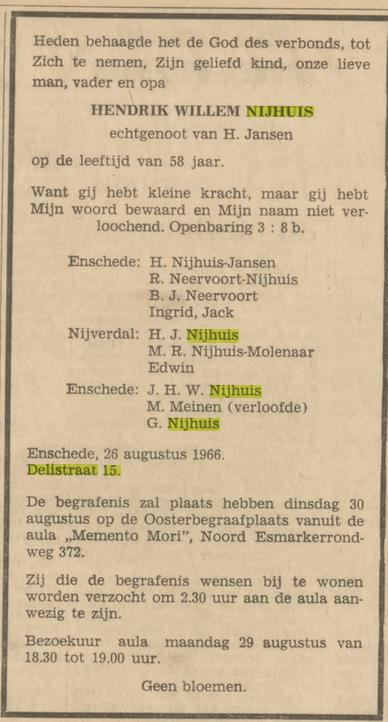 Delistraat 15 H.W. Nijhuis overlijdensadvertentie Tubantia 27-8-1966.jpg