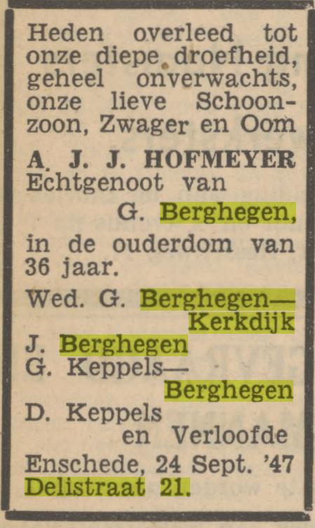 Delistraat 21 A.J. Hofmeyer overlijdensadvertentie Tubantia 25-9-1947.jpg