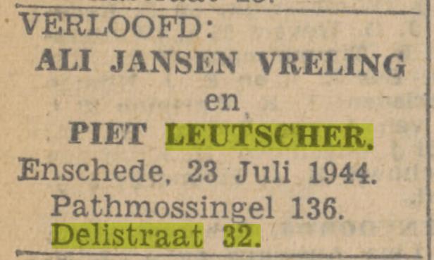 Delistraat 32 Piet Leutscher advertentie Twentsch nieuwsblad 19-7-1944.jpg