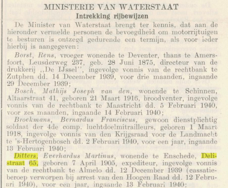 Delistraat 65 E.M. Ditters expediteur krantenbericht Nederlandsche Staatscourant 5-3-1940.jpg