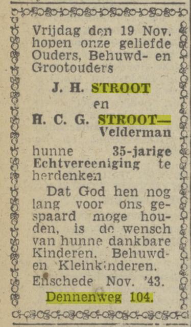 Dennenweg 104 J.H. Stroot advertentie Twentsch nieuwsblad 17-11-1943.jpg