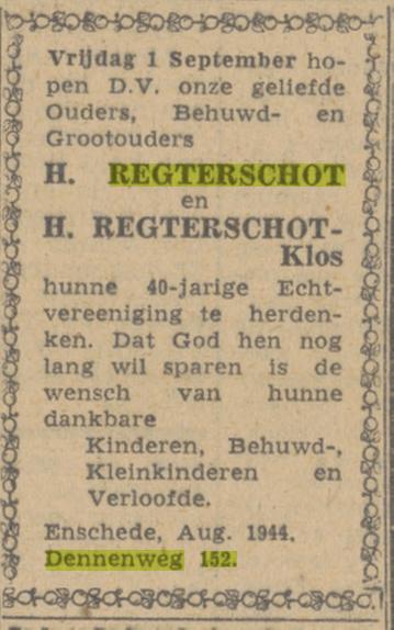 Dennenweg 152 H. Regterschot advertentie Tubantia 29-8-1944.jpg