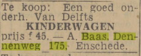 Dennenweg 175 A. Baas advertentie Twentsch nieuwsblad 27-3-1943.jpg