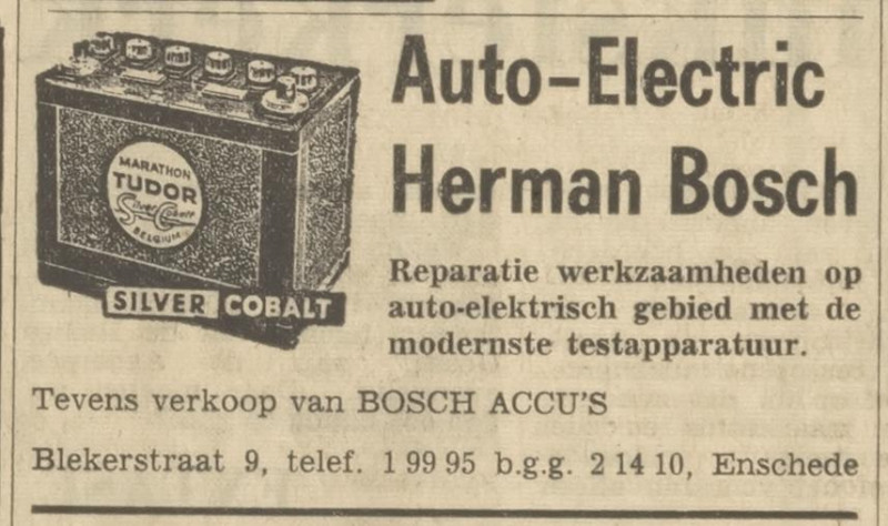 Blekersrtraat 9 Auto-Electric Herman Bosch advertentie Tubantia 24-5-1969.jpg