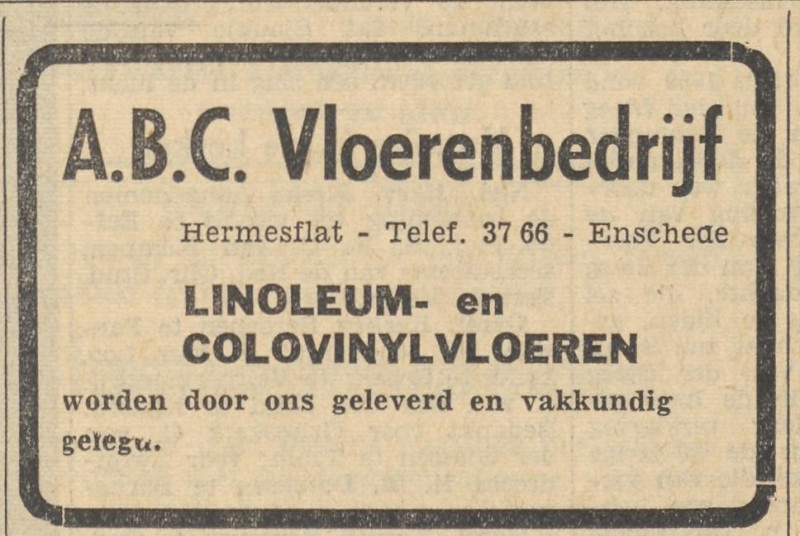 Boulevard 1945 Hermesflat A.B.C. Vloerenbedrijf advertentie Tubantia 9-4-1960.jpg