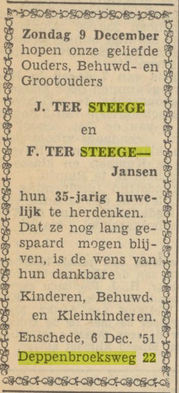Deppenbroeksweg 22 J. ter Steege advertentie Tubantia 6-12-1951.jpg