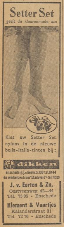 Oostveenweg 42-44 J. van Eerten & Zn advertentie Tubantia 22-6-1961.jpg