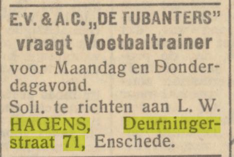 Deurningerstraat 71 L.W. Hagens advertentie Het Parool 18-6-1945.jpg
