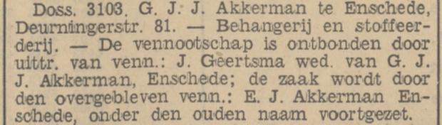 Deurningerstraat 81 E.J. Akkerman Behangerij Stoffeerderij krantenbericht Tubantia 31-5-1938.jpg