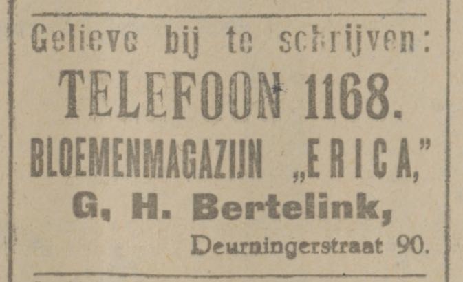 Deurningerstraat 90 Bloemenmagazij G.H. Bertelink advertentie Tubantia 6-11-1925.jpg