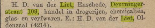 Deurningerstraat 109 H.D. van der Liet krantenbericht Tubantia 28-10-1929.jpg