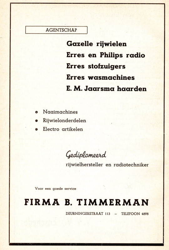 Deurningerstraat 113 Fa. B. Timmerman advertentie.jpg