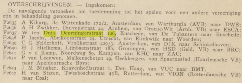 Deurningerstraat 126 W. ten Duis bericht De Sportkroniek 30-5-1935.jpg