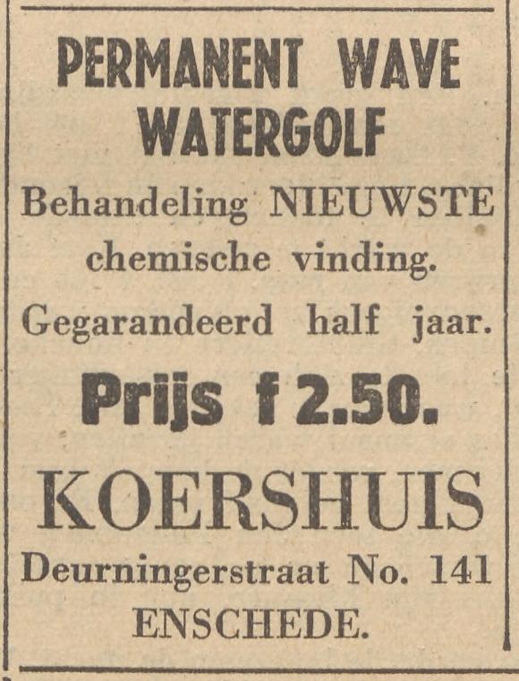 Deurningerstraat 141 kapper Koershuis advertentie De Volkskrant 18-11-1933.jpg