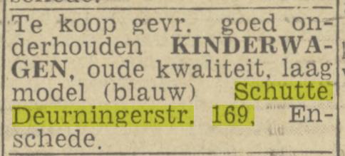 Deurningerstraat 169 Schutte advertentie Twentsch nieuwsblad 7-12-1943.jpg
