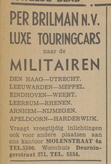 Deurningerstraat 271 woonhuis Brilman N.V. Touringcars advertentie Tubantia 20-11-1939.jpg