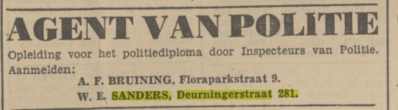 Deurningerstraat 281 W.E. Sanders advertentie Tubantia 8-7-1939.jpg