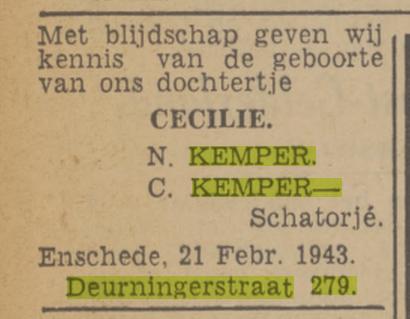 Deurningerstraat 279 N. Kemper advertentie Twentsch nieuwsblad 22-2-1943.jpg