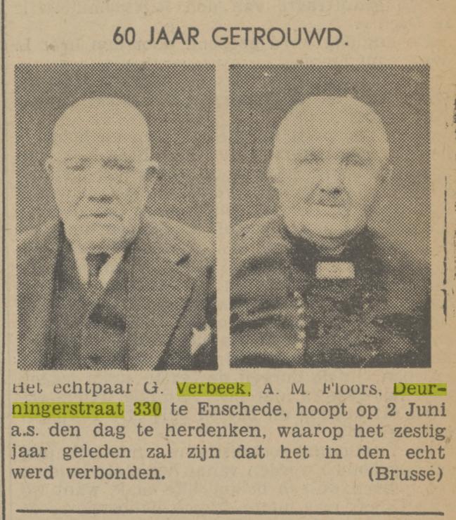 Deurningerstraat 330 G. Verbeek krantenbericht Tubantia 19-5-1941.jpg
