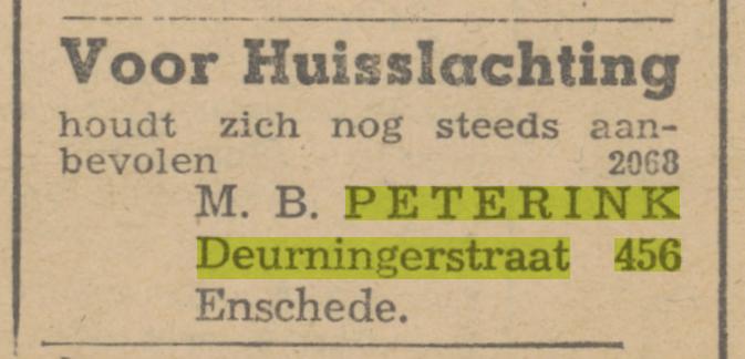 Deurningerstraat 456 M.B. Peterink advertentie Twentsche courant 12-11-1945.jpg