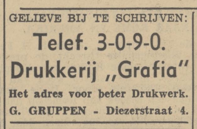 Diezerstraat 4 G. Gruppen Drukkerij Grafia advertentie Tubantia 16-1-1937.jpg