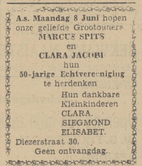 Diezerstraat 30 Marcus Spits advertentie Tubantia 5-6-1942.jpg