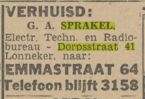 Dorpsstraat 41 G.A. Sprakel Electr.Techn. en Radiobureau advertentie Twentsch nieuwsblad 8-2-1944.jpg