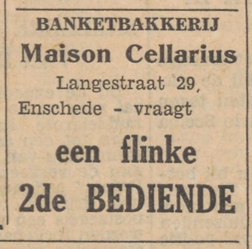 Langestraat 29 banketbakkerij Maison Cellarius advertentie Tubantia 17-2-1954.jpg