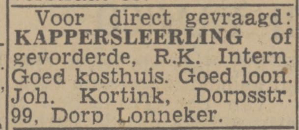Dorpsstraat 99 Joh. Kortink kapper advertentie Twentsch nieuwsblad 19-3-1943.jpg