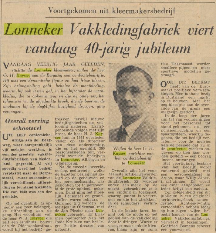 G.H. Kayser confectiefabrikant krantenbericht Tubantia 5-9-1959.jpg