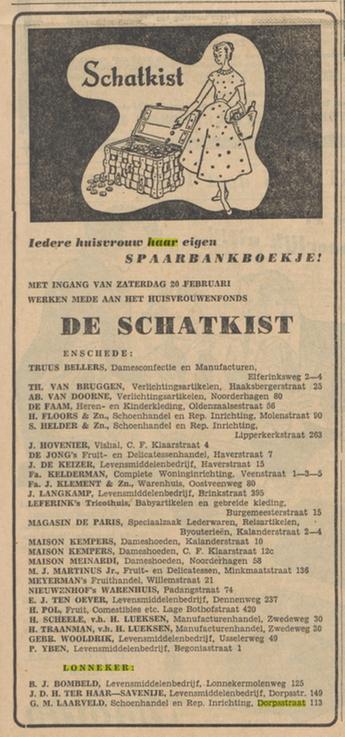 Dorpsstraat 149 Lonneker levensmiddelenbedrijf J.D.H. ter Haar-Savenije advertentie Tubantia 19-2-1954.jpg