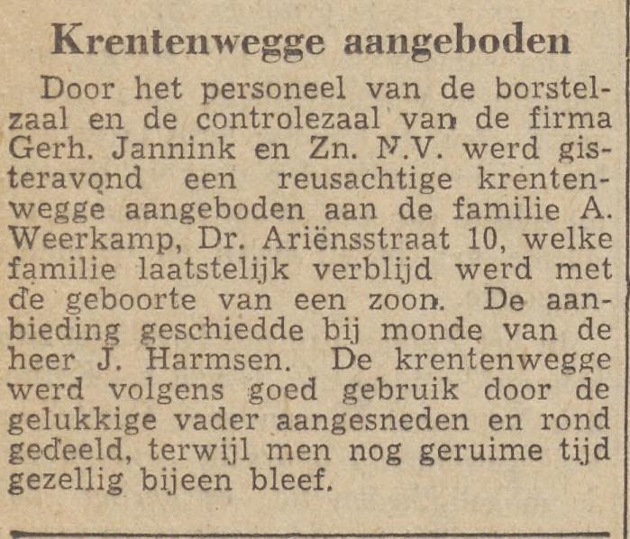 Dr. Ariensstraat 10 A. Weerkamp krantenbericht Tubantia 3-10-1953.jpg