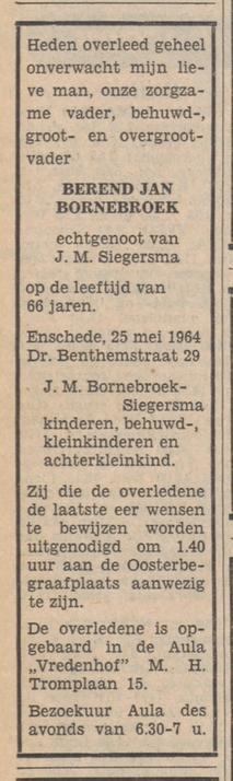 Dr. Benthemstraat 29 B.J. Bornebroek overlijdensadvertentie Tubantia 25-5-1964.jpg
