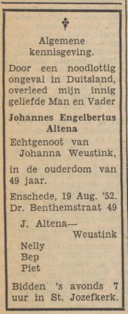 Dr. Benthemstraat 49 J.E. Altena overlijdensadvertentie Tubantia 20-8-1952.jpg