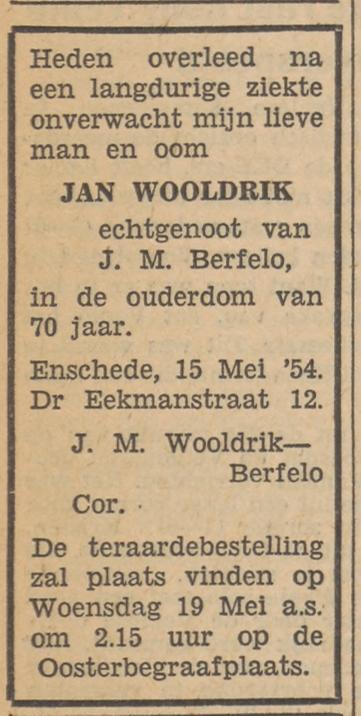 Dr. Eekmanstraat 12 Jan Wooldrik overlijdensadvertentie Tubantia 17-5-1964.jpg