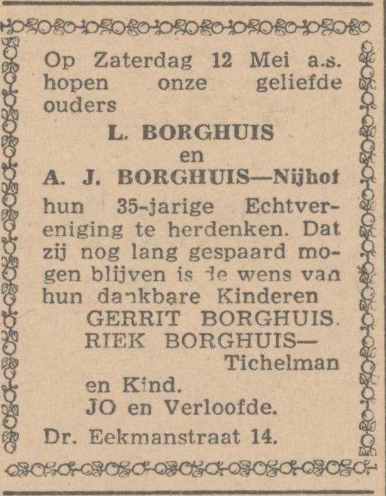 Dr. Eeekmanstraat 14 L. Borghuis advertentie Het Vrije Volk 11-5-1945.jpg