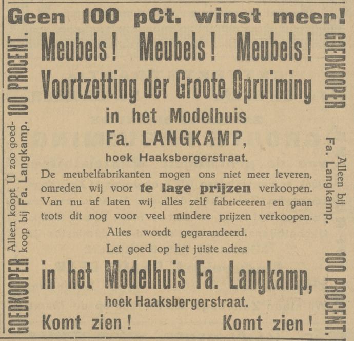Haaksbergerstraat 45 meubelwinkel Fa. Langkamp advertentie Tubantia 7-10-1927.jpg