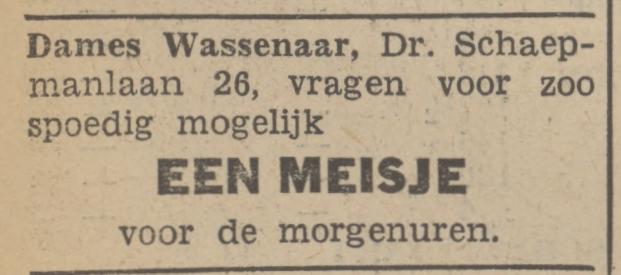 Dr. Schaepmanlaan 26 Dames Wassenaar advertentie Tubantia 11-10-1939.jpg