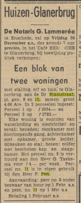 Dr. Stamstraat 9-11 P.Pen advertentie Tubantia 19-12-1940.jpg