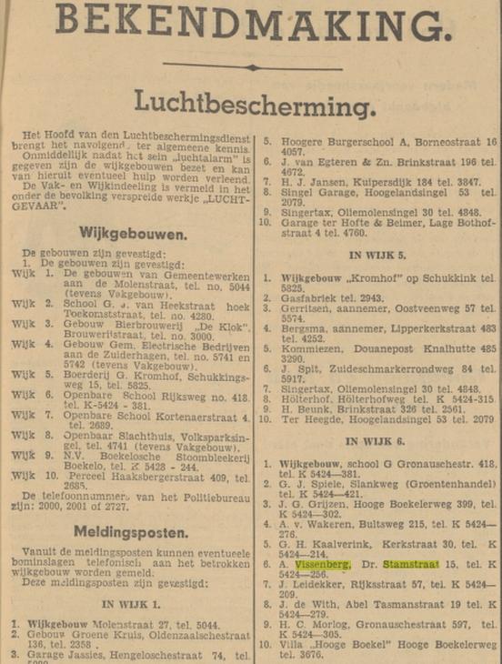 Dr. Stamstraat 15 A. Vissenberg krantenbericht Tubantia 16-5-1940.jpg