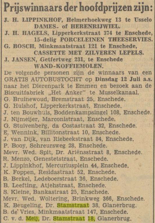 Dr. Stamstraat 18 C. van der Meij krantenbericht Tubantia 6-7-1949.jpg